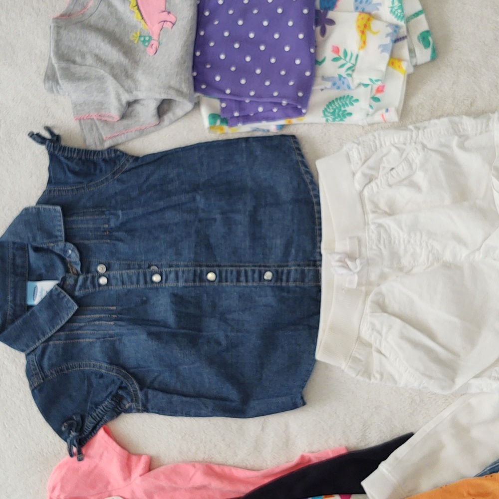 Lot 2T girls summer bundle bathing suit 4 outfits mix and match & 3 piece PJs - Picture 4 of 16